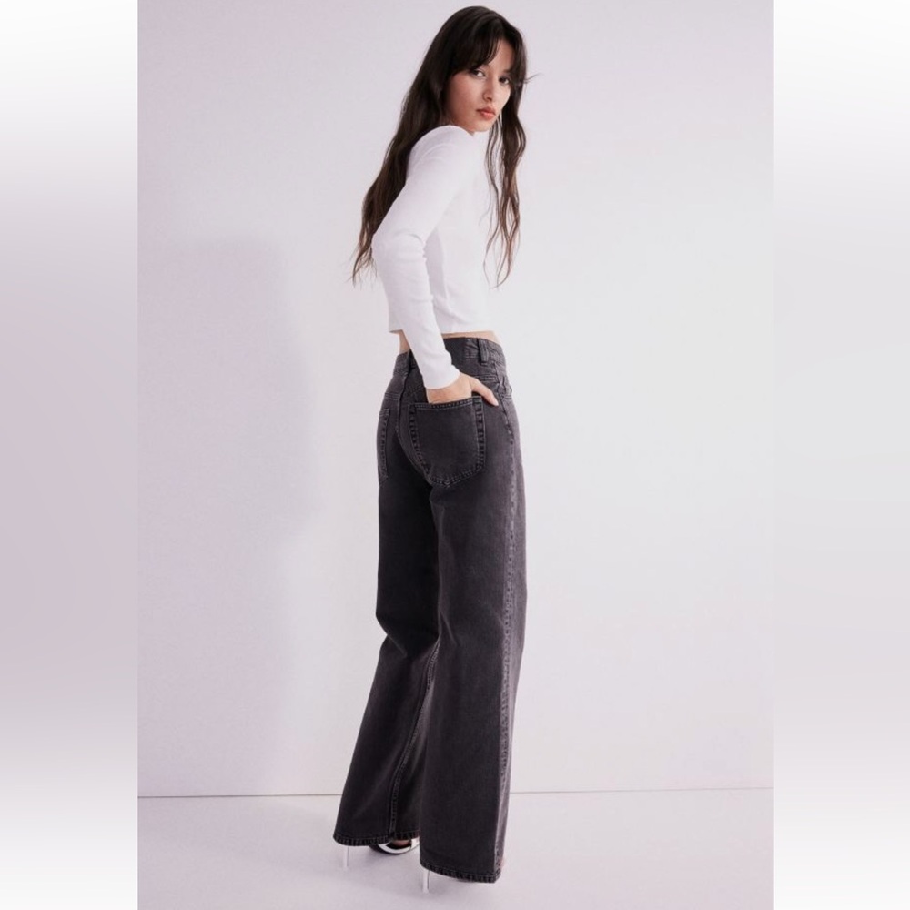 H&M Wide High Jeans Black Size 6